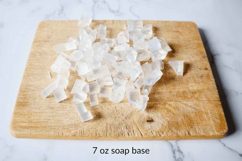 7 oz of soap base cut into cubes
