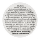 Soy Candle Warning Label Sticker