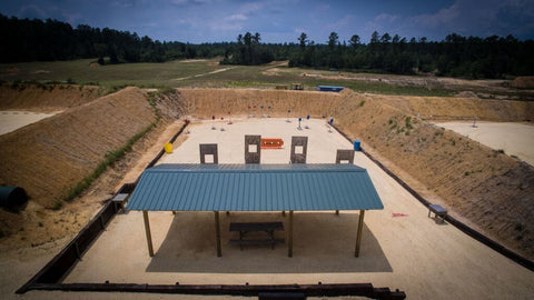 Covered shooting position and full berm enclosure. CORE Shooting Solutions (https://skyaboveus.com/hunting-shooting/Shooting-Range-Sound-Reduction)