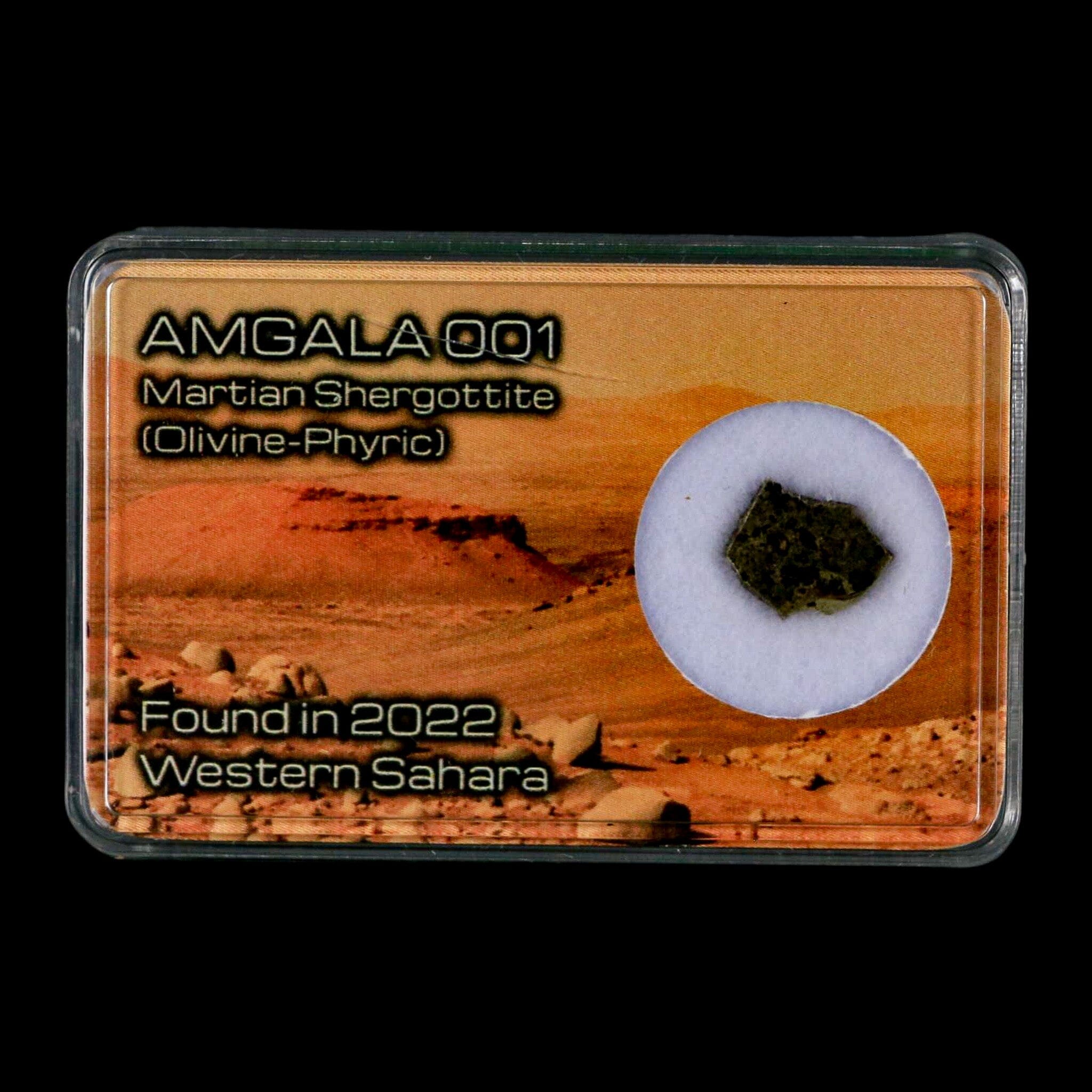 Mars Rock Martian Meteorite Amgala 001 Shergottite Olivine-Phyric Display