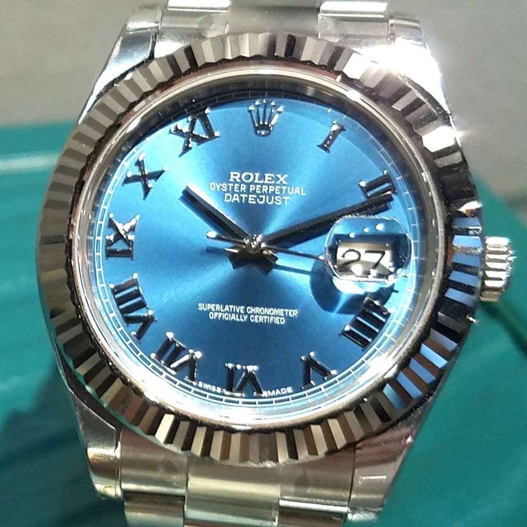 rolex datejust ii 41mm blue dial