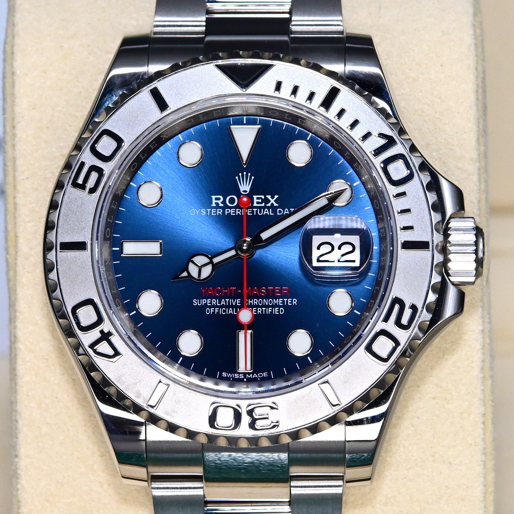 yacht master 40mm blue dial