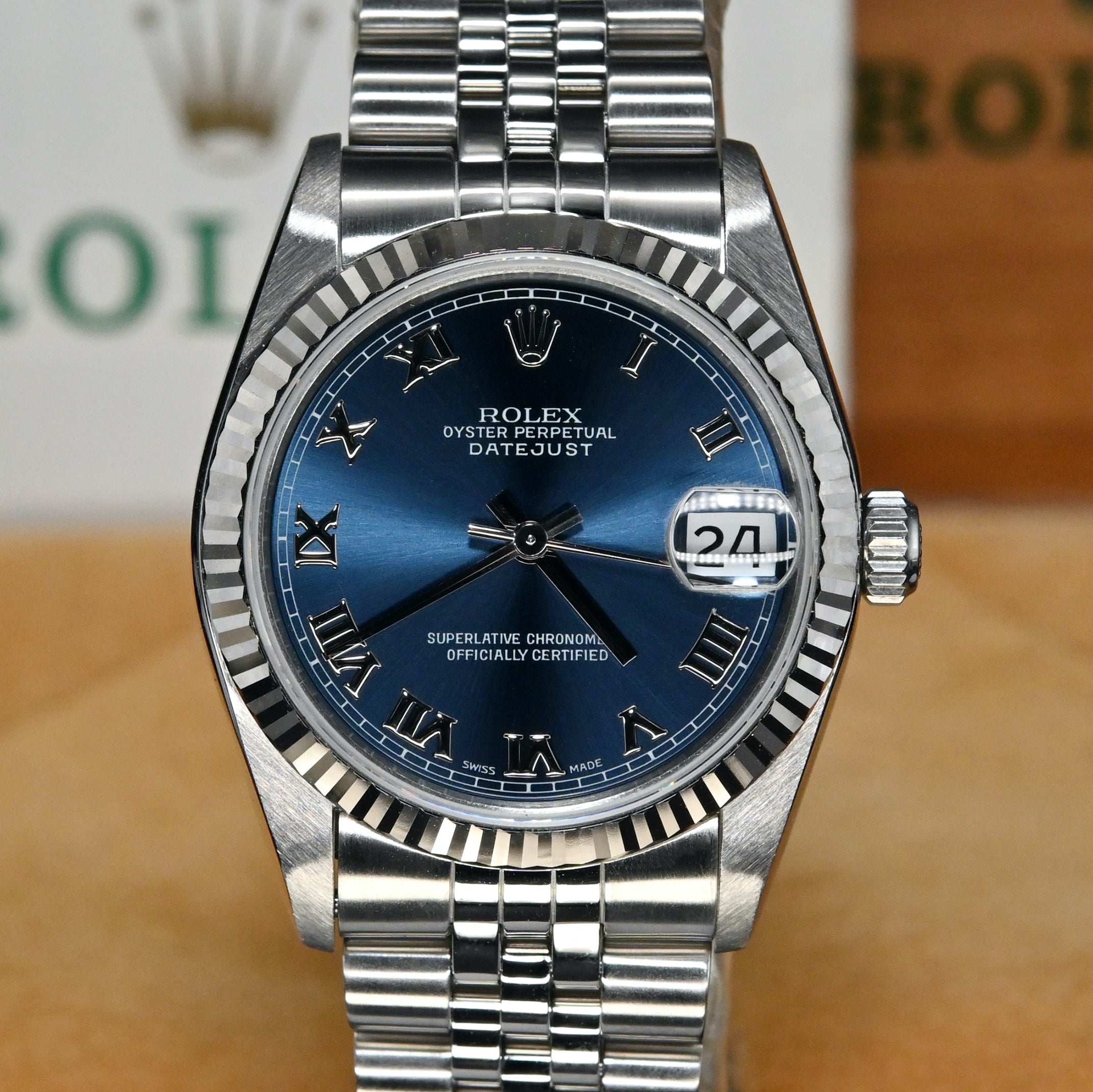 rolex datejust 31mm blue dial