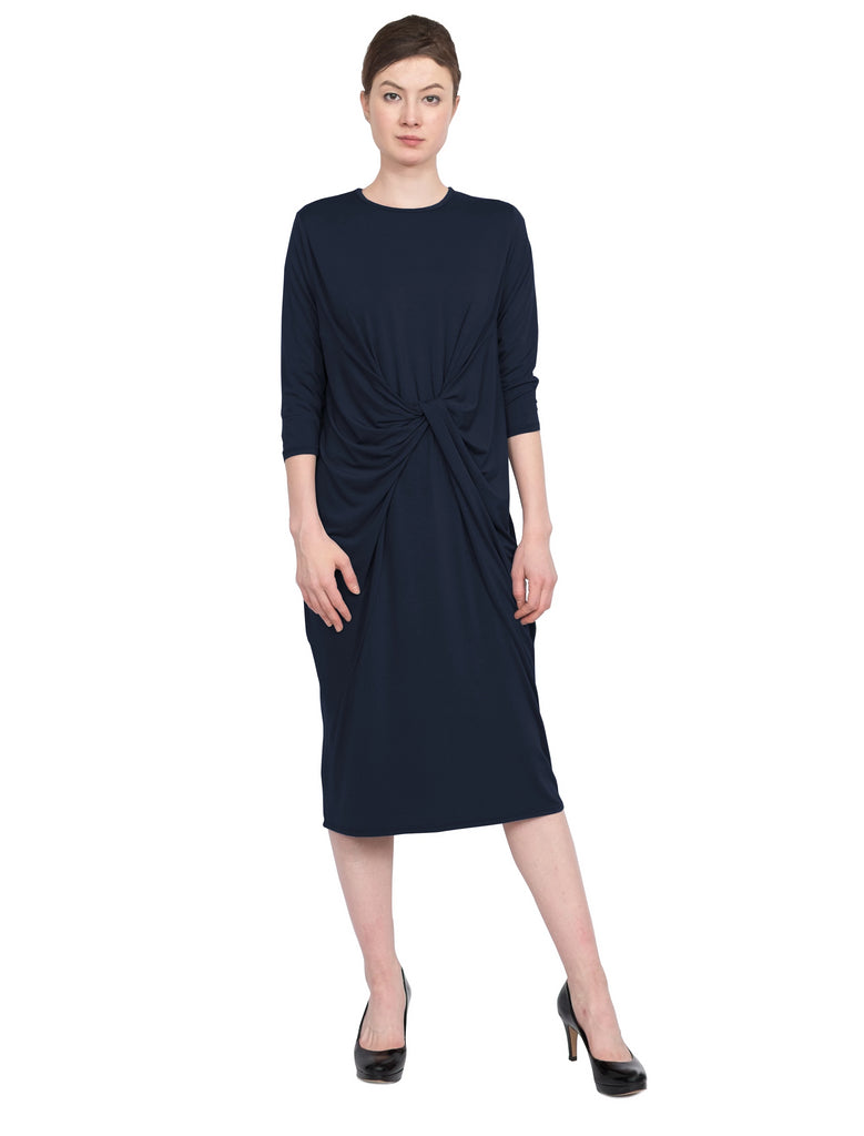 Womens Twisted Drape Front Comfy Dress – Baby'O Clothing Co.