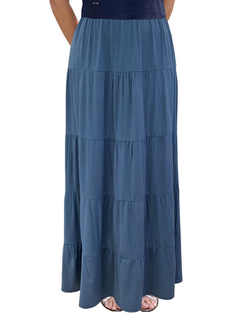 Women's Tiered Boho Maxi Skirt – Baby'O Clothing Co.