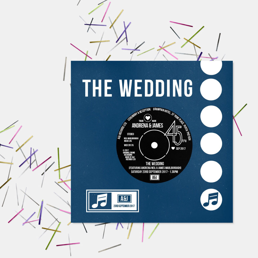 Vinyl Record Inspired Wedding Invitations - Love Me Do Designs