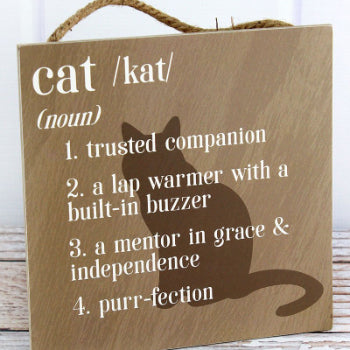 Cat Definition Wall Wood SIgn