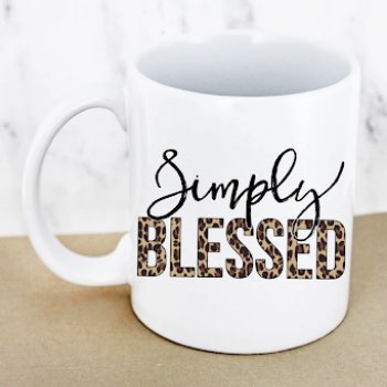 Simply Blessed Leopard White Mug
