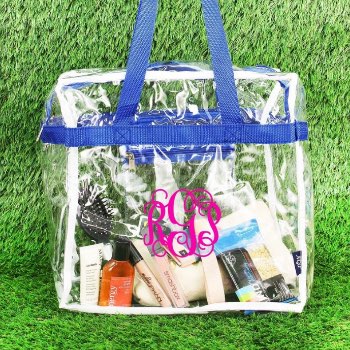 Ngil Clear Stadium Tote Bag with Royal Trim