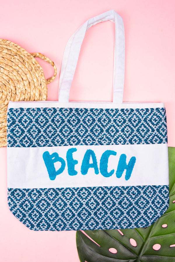 Gray Truly Tropical Jute Trimmed Beach Tote | Wholesale Accessory Market