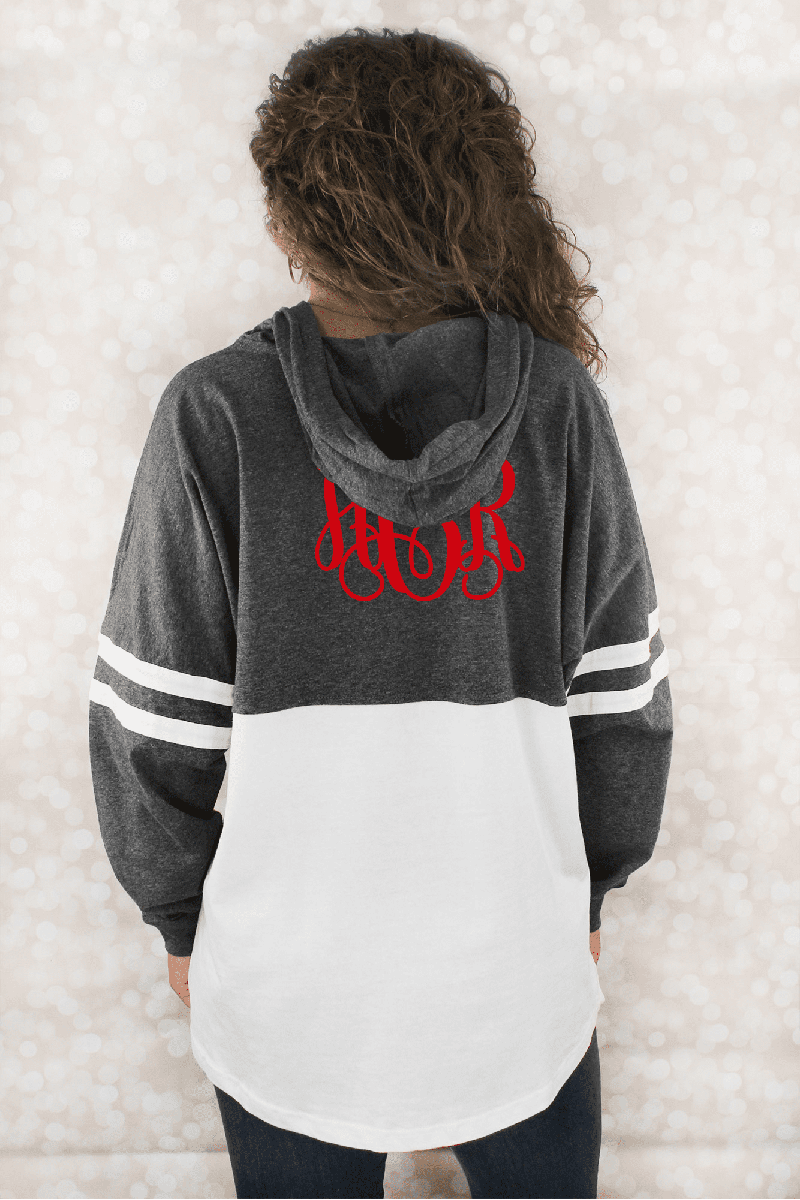 Hooded Pom Pom Jersey, Granite and 