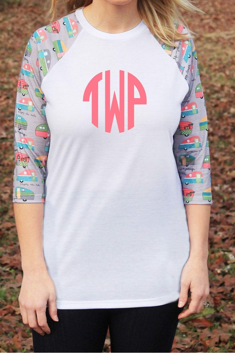 wholesale raglan shirts printed sleeves