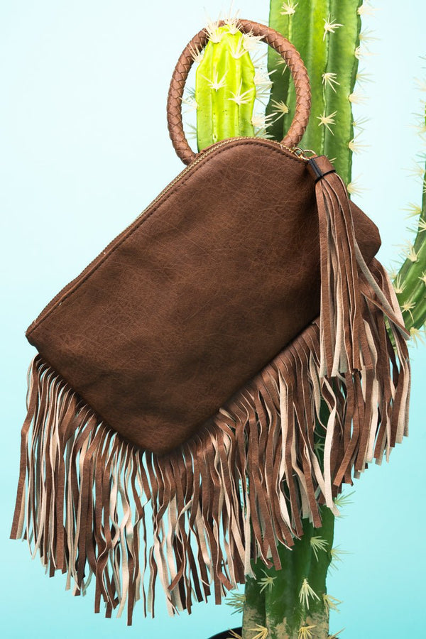 Fire Wave Fringe Crossbody Clutch, Turquoise | Wholesale Accessory Market