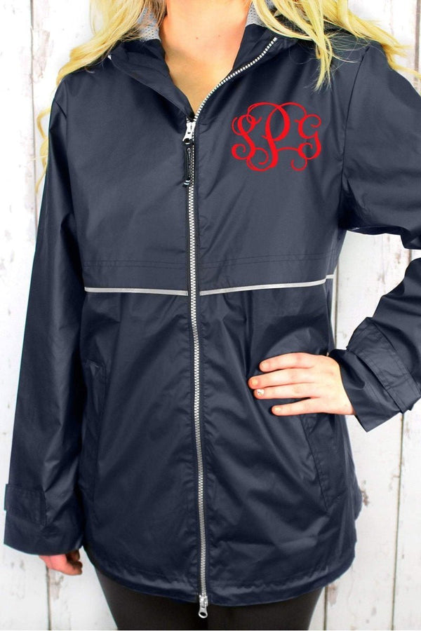 Charles River Aqua and Navy Colorblock New Englander Rain Jacket | Wholesale Accessory Market M