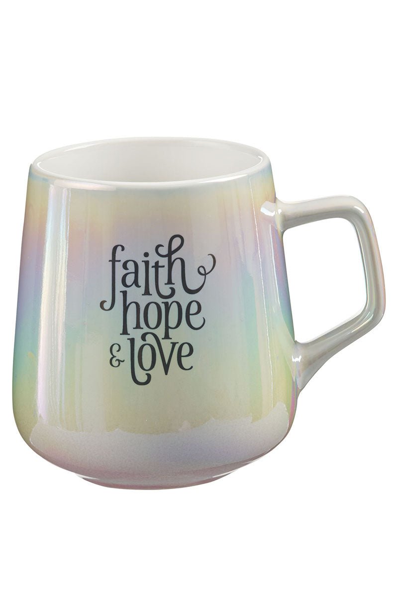 Faith Trust Hope and Love Floral Mug Set