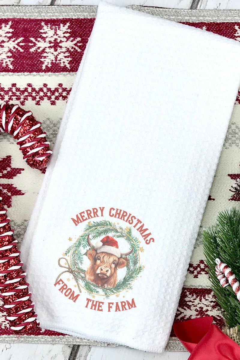 Horse Country Christmas Waffle Kitchen Towel