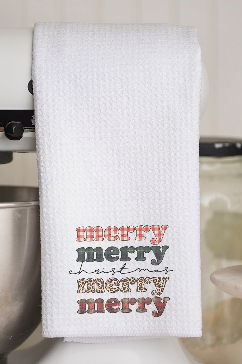 Horse Country Christmas Waffle Kitchen Towel