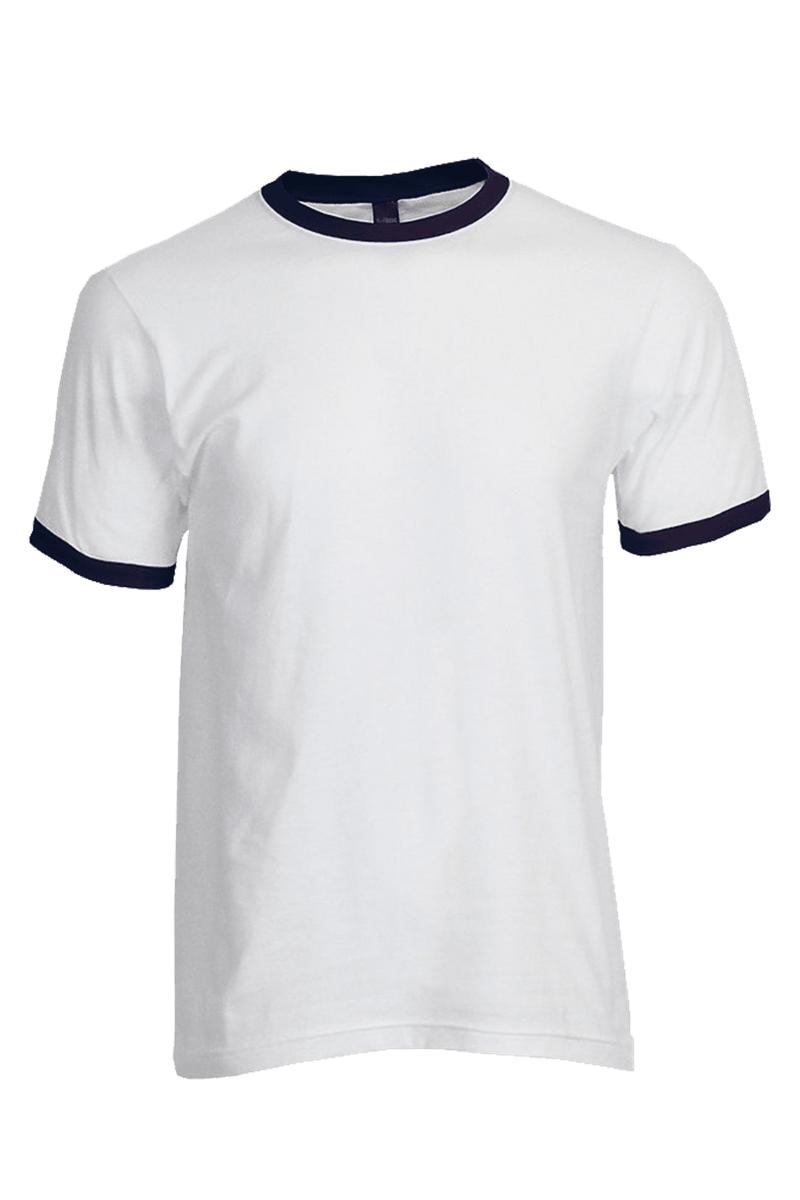 Tultex Unisex Fine Jersey Ringer Tee, White/Red | Wholesale