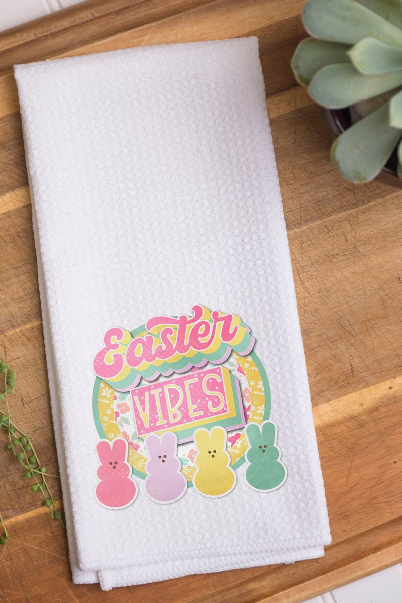 Here Comes Peter Cottontail Waffle Kitchen Towel