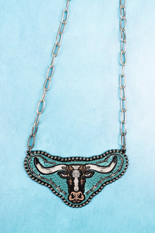 Amazon.com: Western Necklace for Cowgirl Cowboy Bohemian Turquoise Bull Ox Head  Skull Necklace for Women Men Glow in the Dark Jewelry : Sports & Outdoors