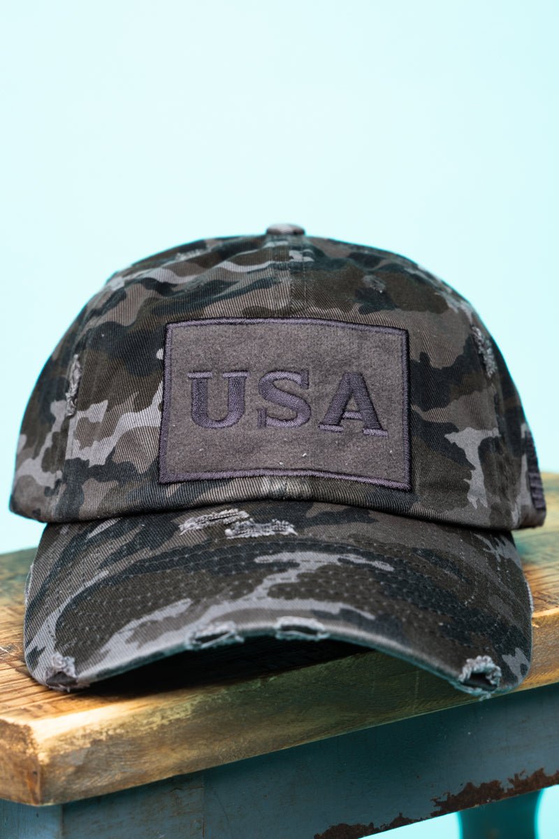 Distressed Digital City Camo Subdued Flag Tactical Operator Cap