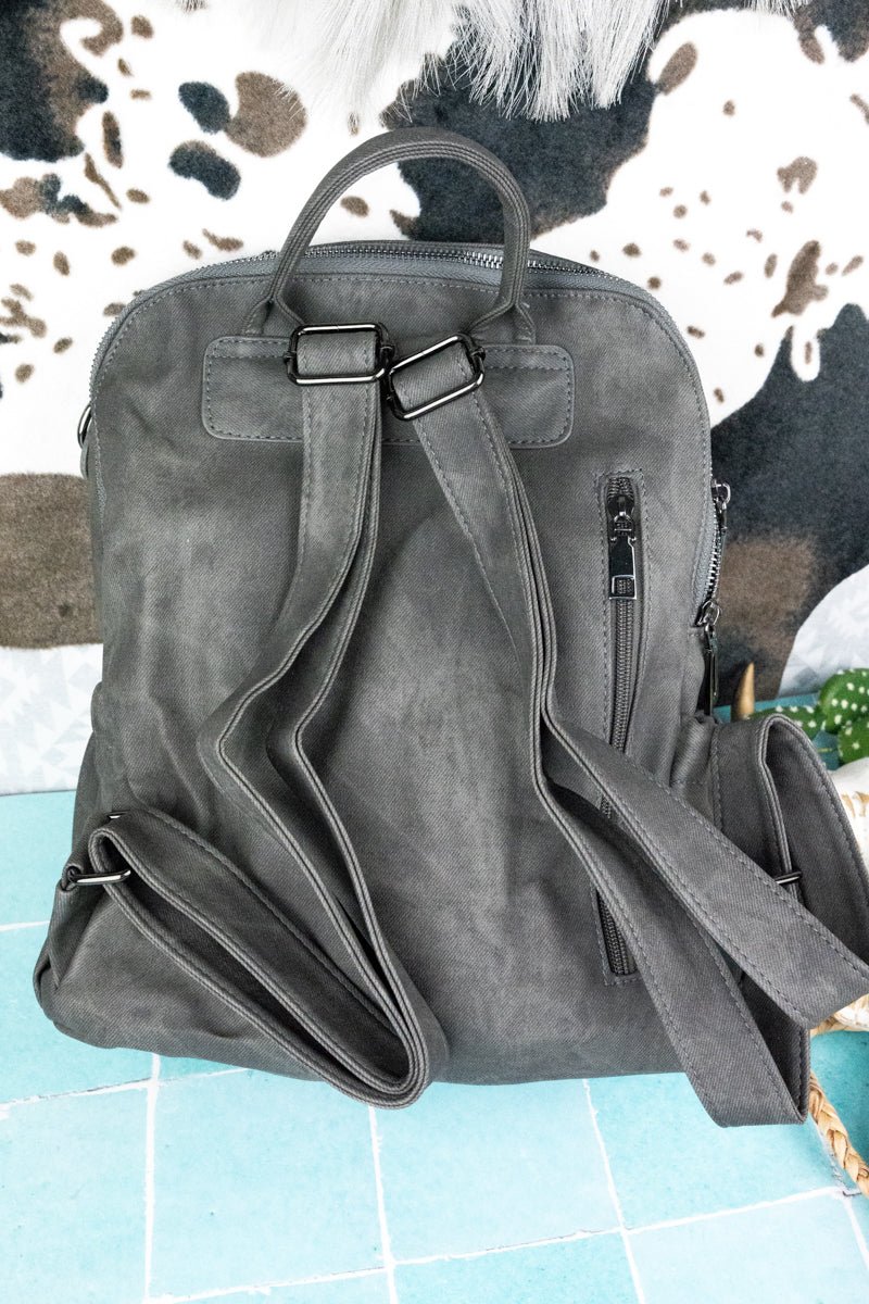 Taupe Gray NGIL Faux Leather Mini Backpack