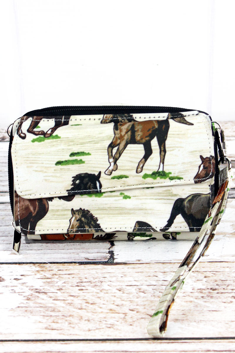 Download Wild Horses Crossbody Organizer Clutch | Wholesale Accessory Market