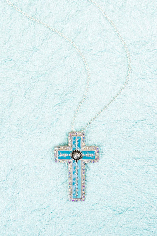 Cross Charcuterie Board Turquoise Christian 