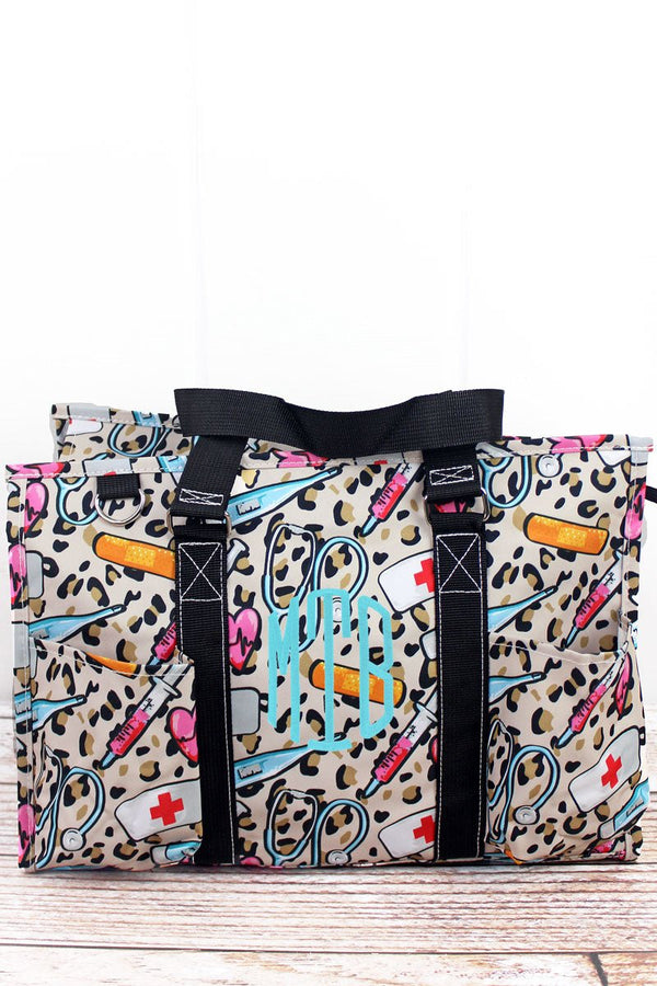 Thirty One Bags-zip Top Organizing Utility Tote Beige Flower 