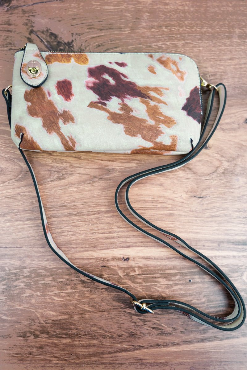 Sunflower Faux Leather Twist Lock Crossbody Clutch Wallet | Wholesale Accessory Market