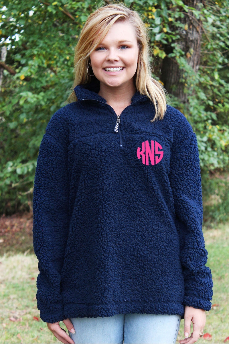 personalized sherpa pullover