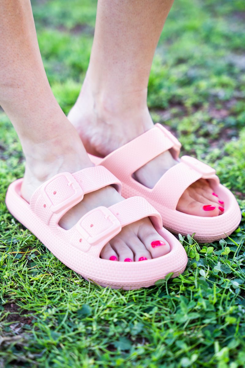 Summer Fun Pink Double Strap Sandal Wholesale Accessory Market