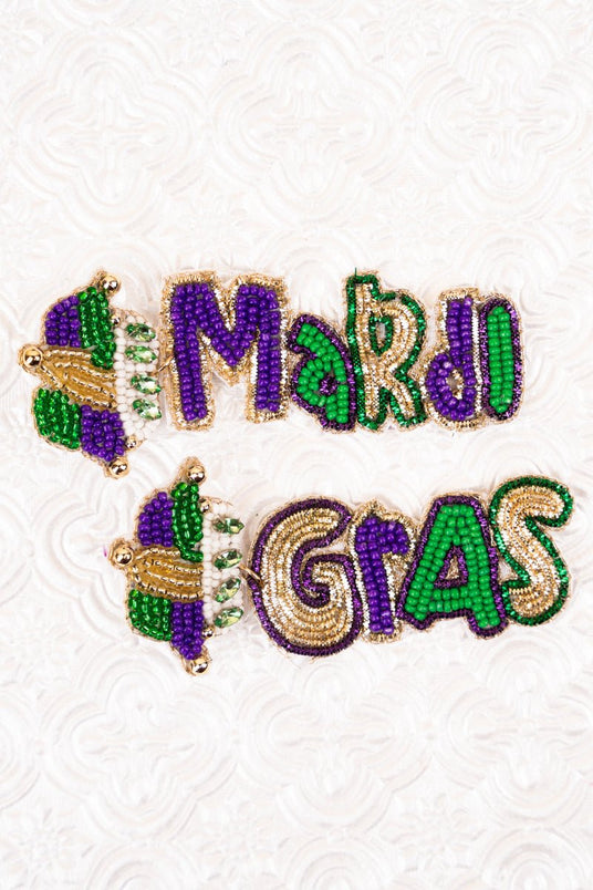 Purple, Green and Gold Mardi Gras Appliques from Beads by the Dozen