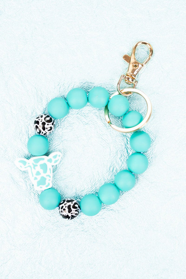 Cross & Clay Bead Key Ring Bracelet