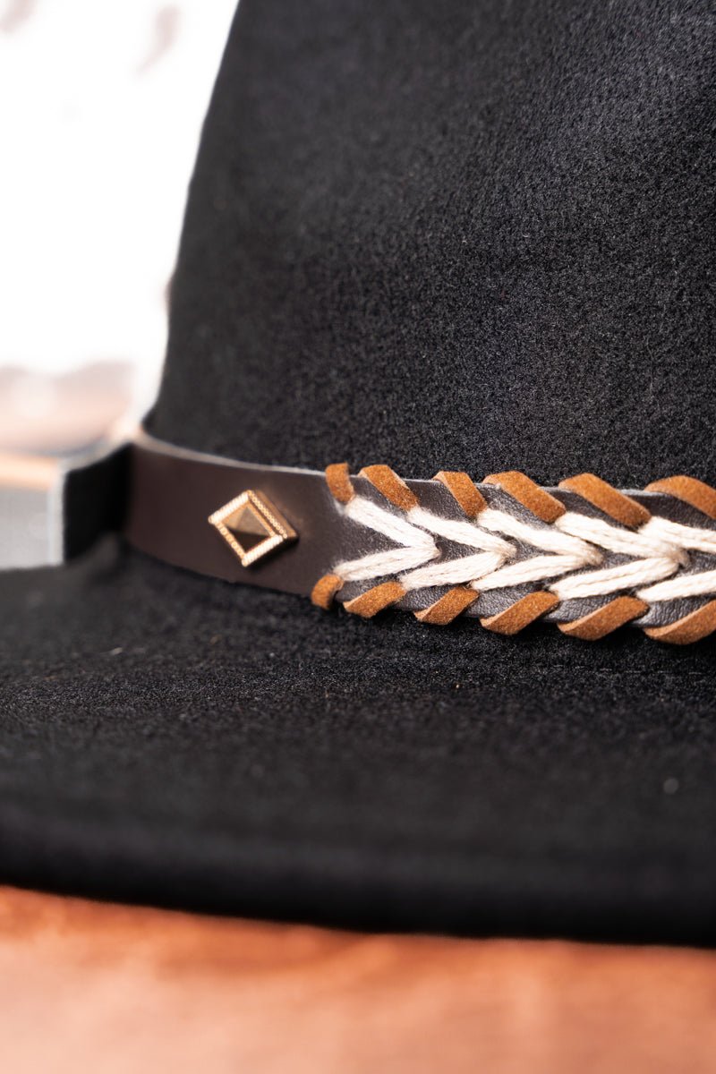 Leather Hat Bands, Dakota / Leather Cord Band / Small