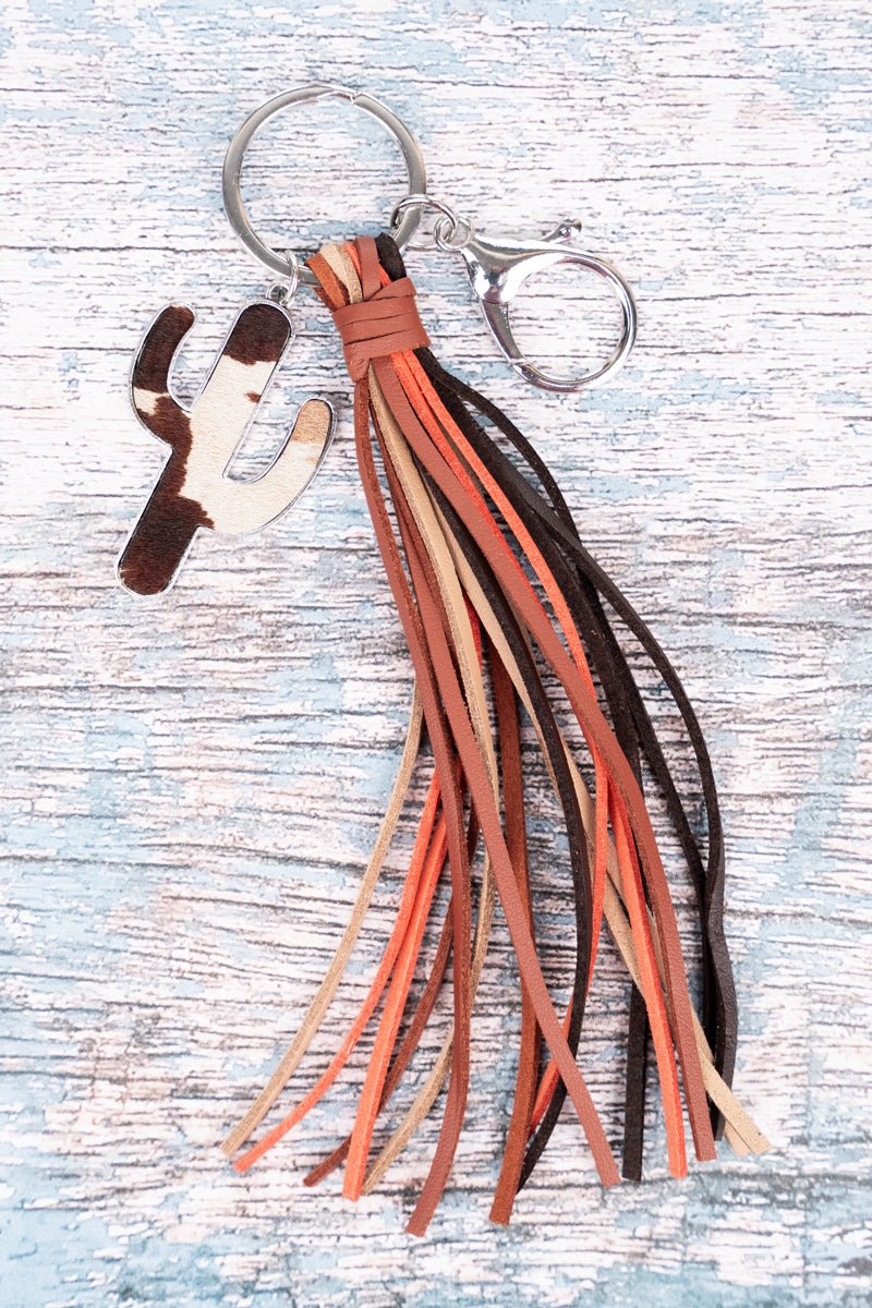 Leather Tassel Keychain