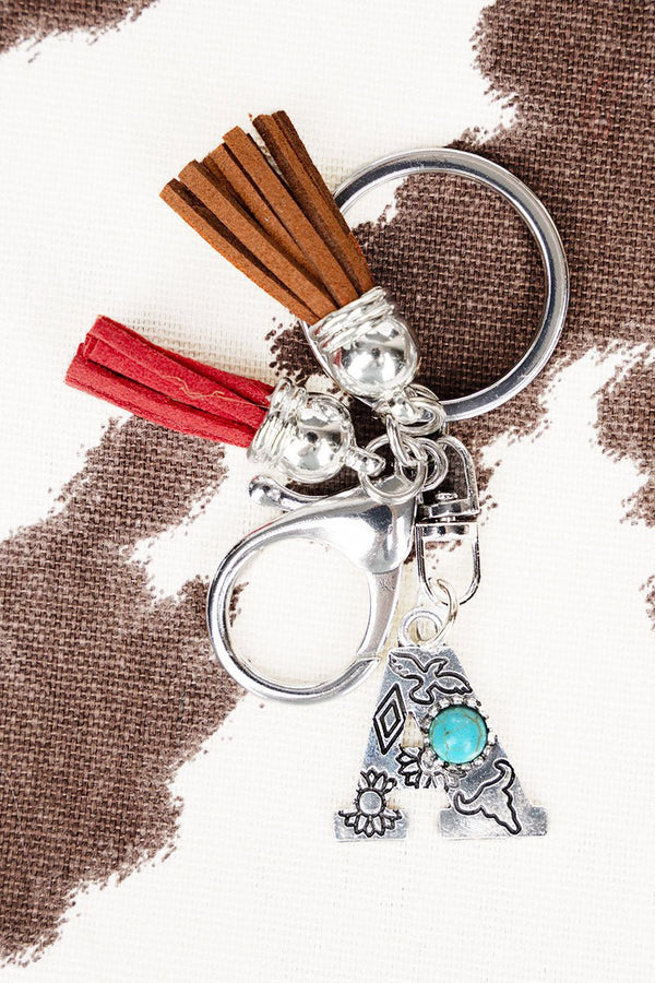 Stewart Brown Cow Steer Head Tassel Keychain