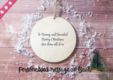 Wooden Circle Decoration - baby's first xmas gnome face  DD2477