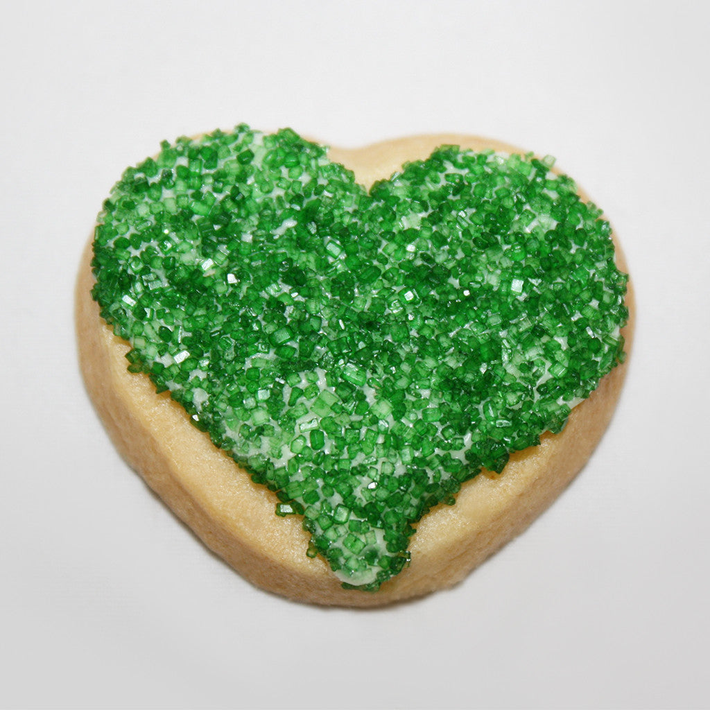 Green Heart Shaped Sugar Cookies 16 Cookies 1 5 Superlove Cookies And Gifts