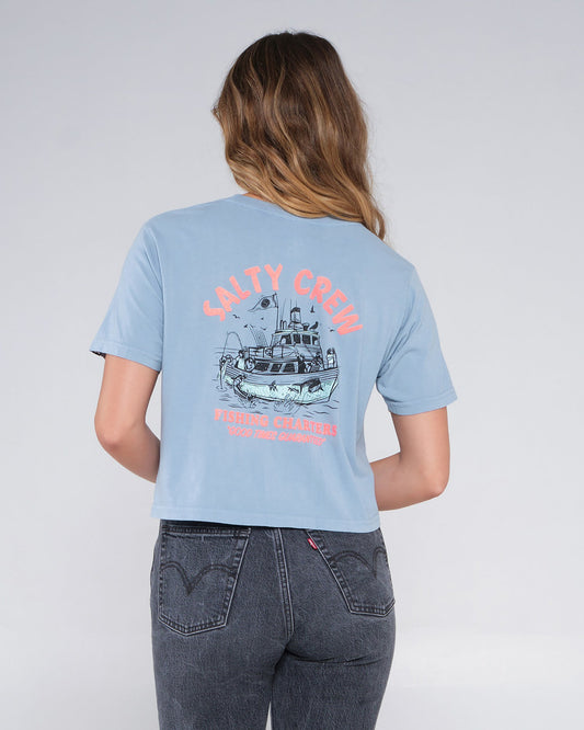 Salty Crew Gone Fishing Crop Womens T Shirt - Heather Grey – SURF WORLD  SURF SHOP