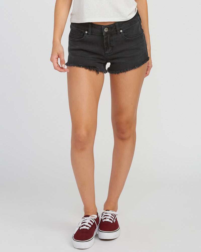 black womens jean shorts