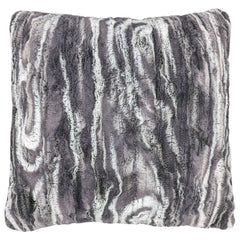 Swatch of Gray Marble Dune Luxury Faux Fur Handmade by Pandemonium Seattle