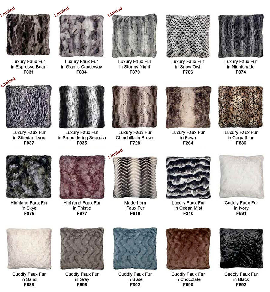 Fabric Swatches - Pandemonium Millinery Faux Fur Boutique made in