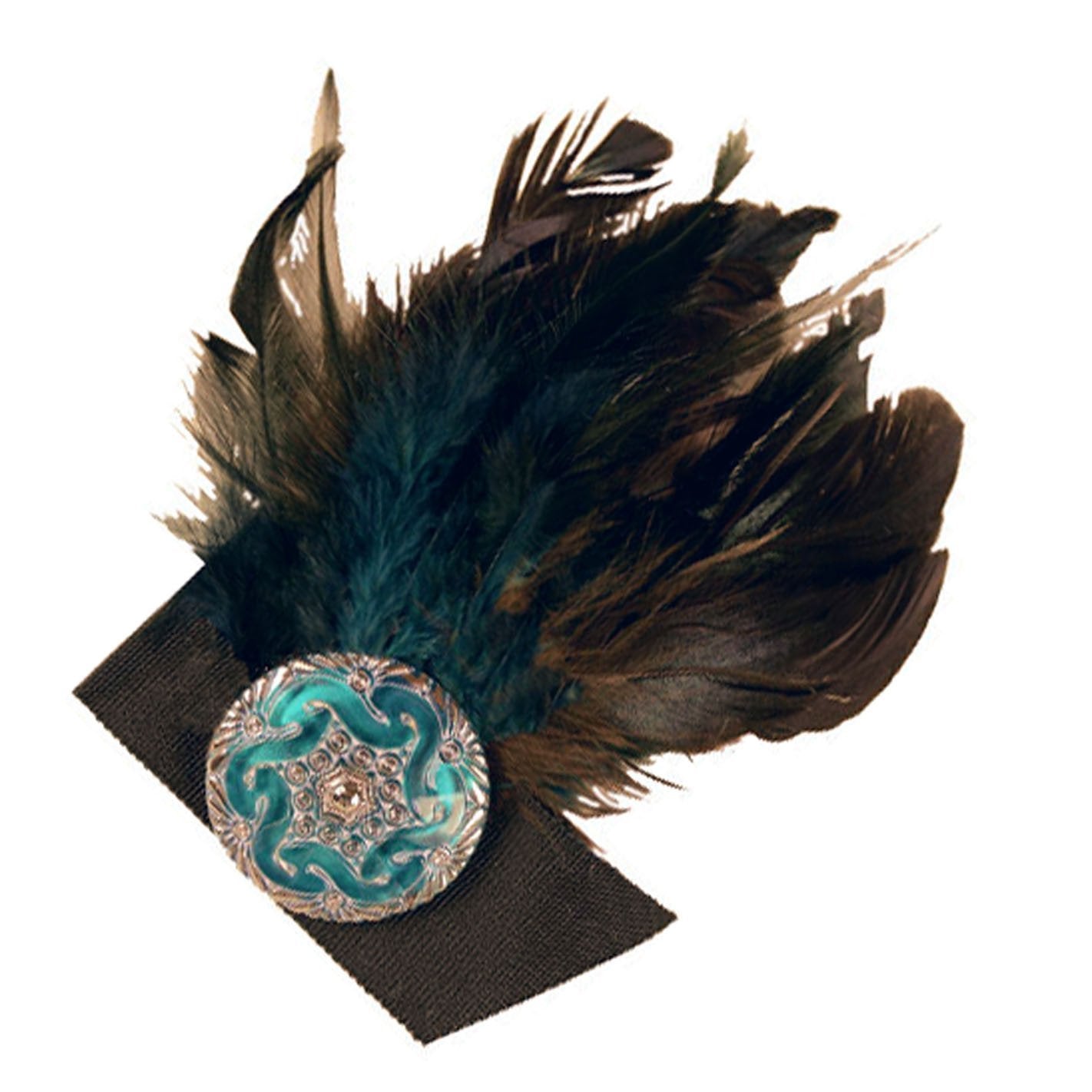 Pandemonium Millinery Marabou Feather Brooches - Multi-Colored 3 / Black / White Marabou Feather