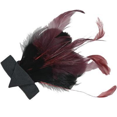 Feather Trim - Black & Burgundy - Pandemonium Millinery Faux Fur ...