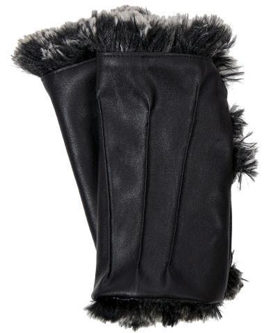 leather fur lined fingerless gloves