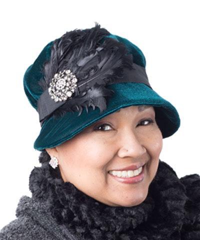 Abigail Style Hat - Velvet in Emerald