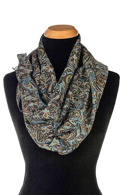 Handkerchief Scarf - Peacock Paisley, Solid - Pandemonium Millinery