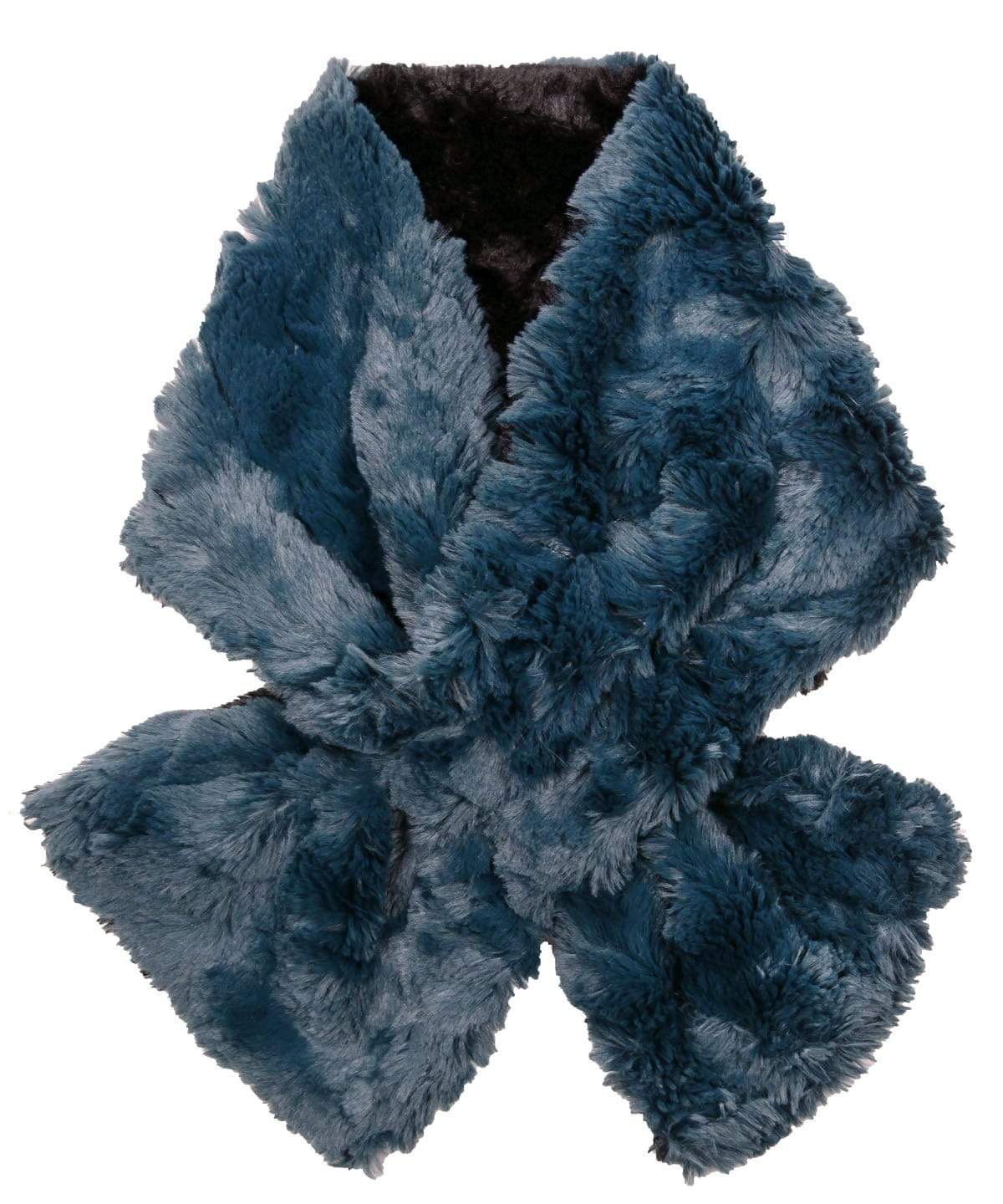 Pull-Thru Scarf - Luxury Faux Fur in Peacock Pond - Pandemonium ...