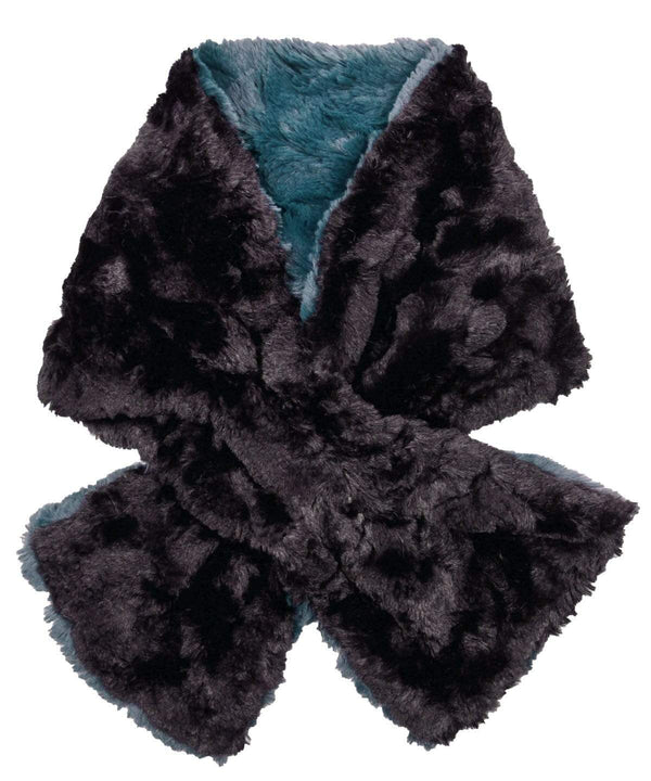 Pull-Thru Scarf - Luxury Faux Fur in Peacock Pond - Pandemonium ...